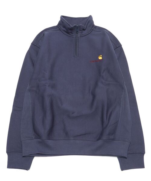 Carhartt WIP(カーハートダブリューアイピー)の「HALF ZIP AMERICAN SCRIPT SWEATSHIRT(スウェット・メンズ・ダークグレー/ダークグリーン/ブラック/ダークネイビー/バーガンディー/アッシュグレー・LARGE/MEDIUM/SMALL/X-LARGE/XX-LARGE)」の5枚目の写真
