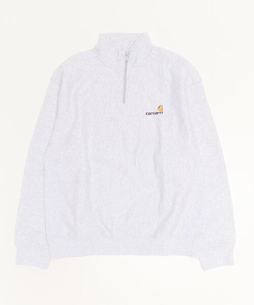 Carhartt WIP(カーハートダブリューアイピー)の「HALF ZIP AMERICAN SCRIPT SWEATSHIRT(スウェット・メンズ・ダークグレー/ダークグリーン/ブラック/ダークネイビー/バーガンディー/アッシュグレー・LARGE/MEDIUM/SMALL/X-LARGE/XX-LARGE)」の3枚目の写真
