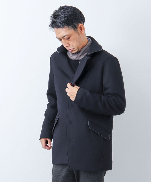 Stutostein Nolley's（シュテットシュタインノーリーズ）の「ウールカシミヤ丸襟コート（ステンカラーコート・メンズ・ネイビー/グレー/ブラック・S/M/L/XL）」の8枚目の写真