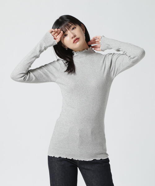 MILLER(ミラー)の「miller/ミラー Prib Turtle LS Tee タートルネック(Tシャツ/カットソー・レディース・ブラウン/ネイビー/グレー/ホワイト系2・F)」の17枚目の写真