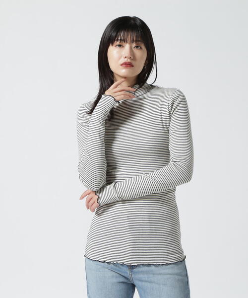 MILLER(ミラー)の「miller/ミラー Prib Turtle LS Tee タートルネック(Tシャツ/カットソー・レディース・ブラウン/ネイビー/グレー/ホワイト系2・F)」の12枚目の写真
