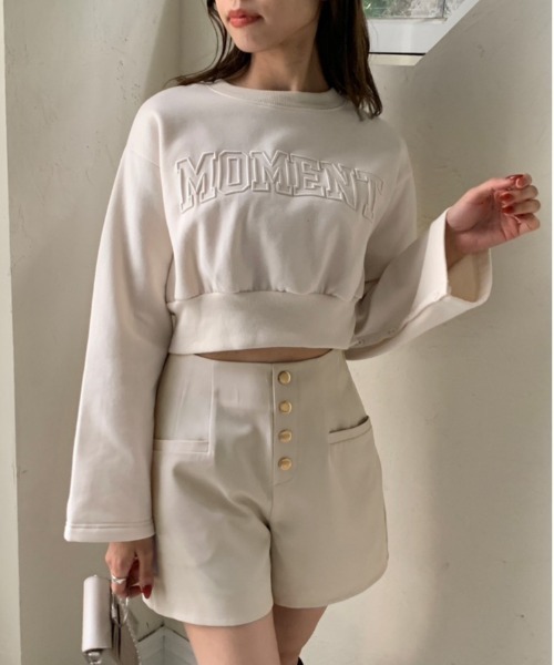 OLIVE des OLIVE（オリーブデオリーブ）の「前ボタンショートパンツ（その他パンツ・レディース・ブラック/アイボリー/スミクロ・FREE）」の4枚目の写真