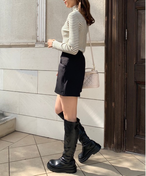 OLIVE des OLIVE（オリーブデオリーブ）の「前ボタンショートパンツ（その他パンツ・レディース・ブラック/アイボリー/スミクロ・FREE）」の5枚目の写真