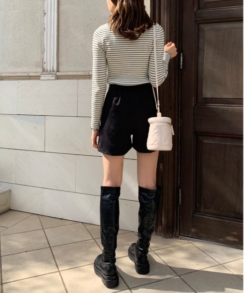 OLIVE des OLIVE（オリーブデオリーブ）の「前ボタンショートパンツ（その他パンツ・レディース・ブラック/アイボリー/スミクロ・FREE）」の10枚目の写真