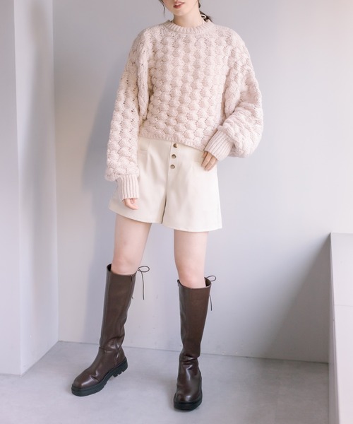 OLIVE des OLIVE（オリーブデオリーブ）の「前ボタンショートパンツ（その他パンツ・レディース・ブラック/アイボリー/スミクロ・FREE）」の14枚目の写真