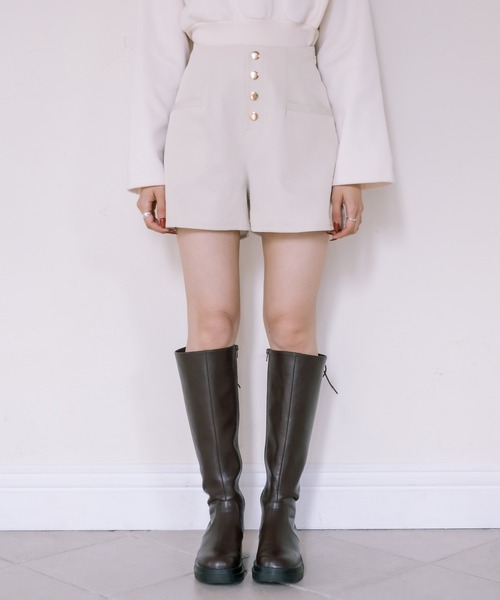 OLIVE des OLIVE（オリーブデオリーブ）の「前ボタンショートパンツ（その他パンツ・レディース・ブラック/アイボリー/スミクロ・FREE）」の7枚目の写真