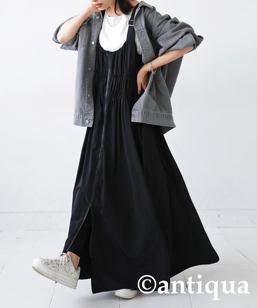 antiqua（アンティカ）の「サロペットワンピース（ワンピース・レディース・カーキ/ブラック・FREE）」の22枚目の写真