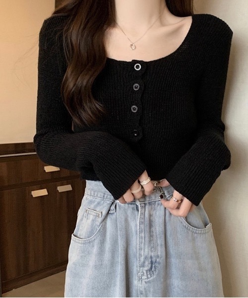 Burner（バーナー）の「【OKUOKU　0909】ショート　ニット　カーディガン　oku-tops-683213711645-1499（カーディガン/ボレロ・レディース・D/E/A/B/C・FREE）」の3枚目の写真