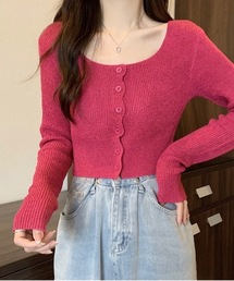 Burner | 【OKUOKU　0909】ショート　ニット　カーディガン　oku-tops-683213711645-1499(カーディガン/ボレロ)