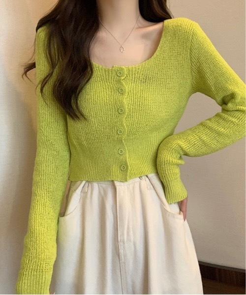 Burner（バーナー）の「【OKUOKU　0909】ショート　ニット　カーディガン　oku-tops-683213711645-1499（カーディガン/ボレロ・レディース・D/E/A/B/C・FREE）」の5枚目の写真