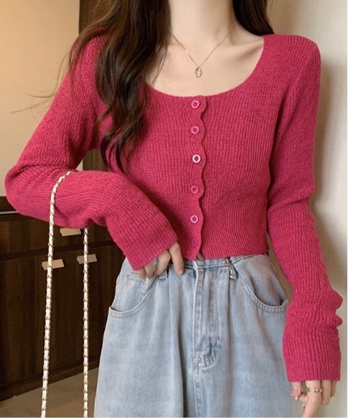 Burner（バーナー）の「【OKUOKU　0909】ショート　ニット　カーディガン　oku-tops-683213711645-1499（カーディガン/ボレロ・レディース・D/E/A/B/C・FREE）」の7枚目の写真