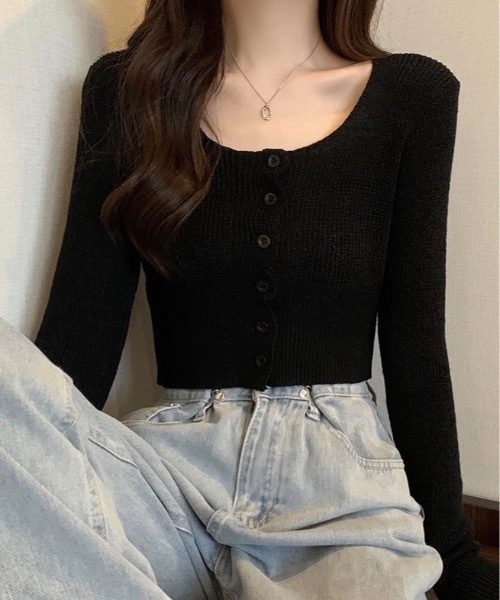 Burner（バーナー）の「【OKUOKU　0909】ショート　ニット　カーディガン　oku-tops-683213711645-1499（カーディガン/ボレロ・レディース・D/E/A/B/C・FREE）」の10枚目の写真