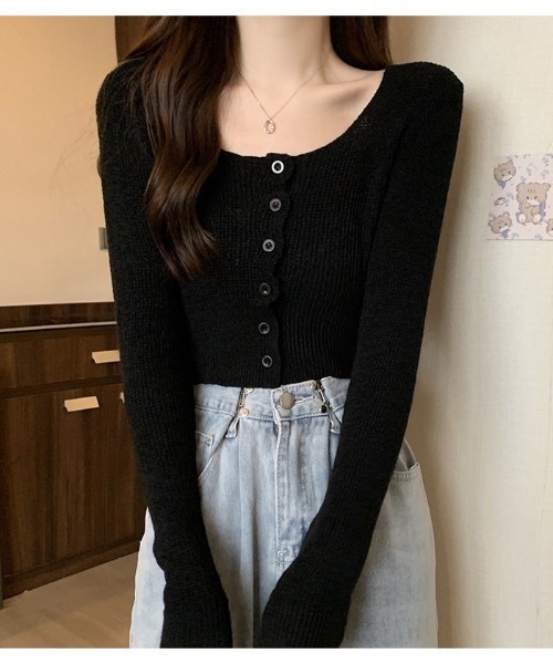 Burner（バーナー）の「【OKUOKU　0909】ショート　ニット　カーディガン　oku-tops-683213711645-1499（カーディガン/ボレロ・レディース・D/E/A/B/C・FREE）」の19枚目の写真