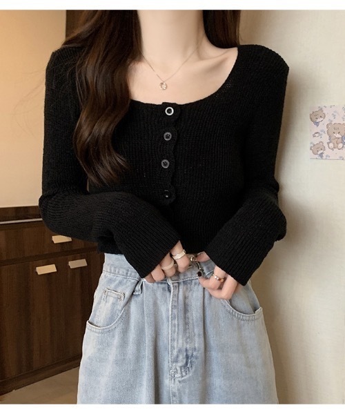 Burner（バーナー）の「【OKUOKU　0909】ショート　ニット　カーディガン　oku-tops-683213711645-1499（カーディガン/ボレロ・レディース・D/E/A/B/C・FREE）」の18枚目の写真