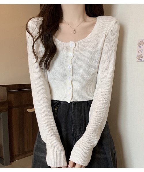 Burner（バーナー）の「【OKUOKU　0909】ショート　ニット　カーディガン　oku-tops-683213711645-1499（カーディガン/ボレロ・レディース・D/E/A/B/C・FREE）」の22枚目の写真