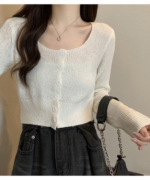 Burner（バーナー）の「【OKUOKU　0909】ショート　ニット　カーディガン　oku-tops-683213711645-1499（カーディガン/ボレロ・レディース・D/E/A/B/C・FREE）」の21枚目の写真