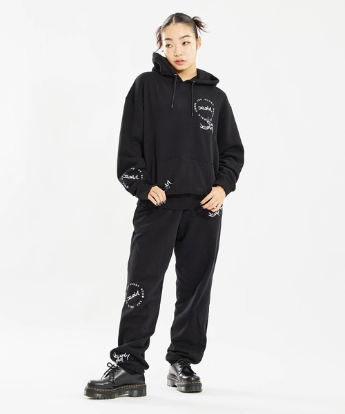 X-girl（エックスガール）の「RANDOM EMBROIDERY SWEAT PANTS