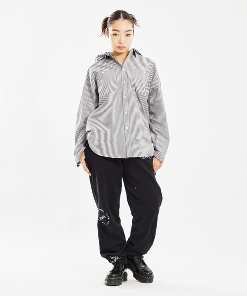 X-girl（エックスガール）の「RANDOM EMBROIDERY SWEAT PANTS（スウェットパンツ・レディース・ベージュ/ブラック/ピンク・S/M）」の8枚目の写真