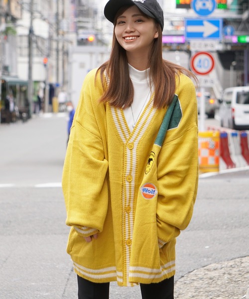 ボントン　オーガニックコットンカーディガン　イエロー harmonie オーガニックコットン フライスカーディガン | NAVY-YARD