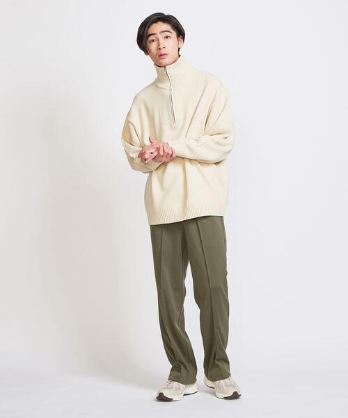 info. BEAUTY&YOUTH（インフォビューティアンドユース）の「【WEB限定】 ＜info. BEAUTY&YOUTH＞ バルーンシルエット ハーフジップ ニット（ニット/セーター・メンズ・ネイビー/グレー/オフホワイト・S/M/L）」の6枚目の写真