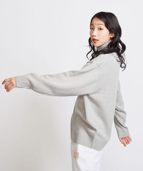 info. BEAUTY&YOUTH（インフォビューティアンドユース）の「【WEB限定】 ＜info. BEAUTY&YOUTH＞ バルーンシルエット ハーフジップ ニット（ニット/セーター・メンズ・ネイビー/グレー/オフホワイト・S/M/L）」の12枚目の写真