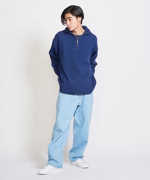 info. BEAUTY&YOUTH（インフォビューティアンドユース）の「【WEB限定】 ＜info. BEAUTY&YOUTH＞ バルーンシルエット ハーフジップ ニット（ニット/セーター・メンズ・ネイビー/グレー/オフホワイト・S/M/L）」の17枚目の写真