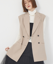 Rouge vif | ピークドカラー ダブルブレストジレ(ベスト)