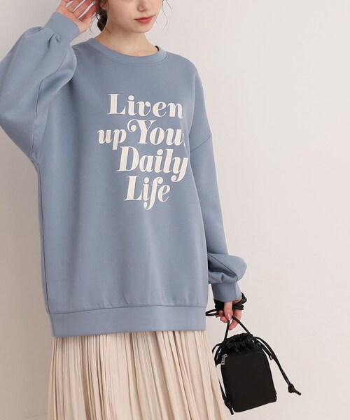 Cutie Blonde（キューティーブロンド）の「◆オーバーサイズプリントプルオーバー（スウェット・レディース・ブラック/サックスブルー/ナチュラル・00）」の3枚目の写真