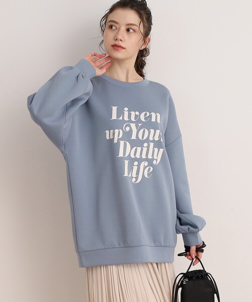 Cutie Blonde（キューティーブロンド）の「◆オーバーサイズプリントプルオーバー（スウェット・レディース・ブラック/サックスブルー/ナチュラル・00）」の11枚目の写真