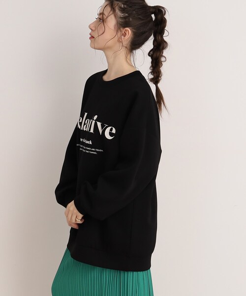 Cutie Blonde（キューティーブロンド）の「◆オーバーサイズプリントプルオーバー（スウェット・レディース・ブラック/サックスブルー/ナチュラル・00）」の19枚目の写真