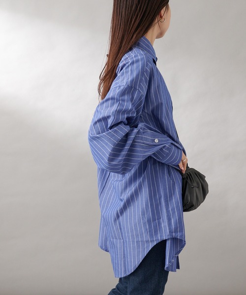 GEVACO（ゲバコ）の「【GEVACO/ゲバコ】シャンブレーダディーシャツ長袖（シャツ/ブラウス・レディース・ブラック/ブルー/ホワイト・SMALL/MEDIUM）」の6枚目の写真