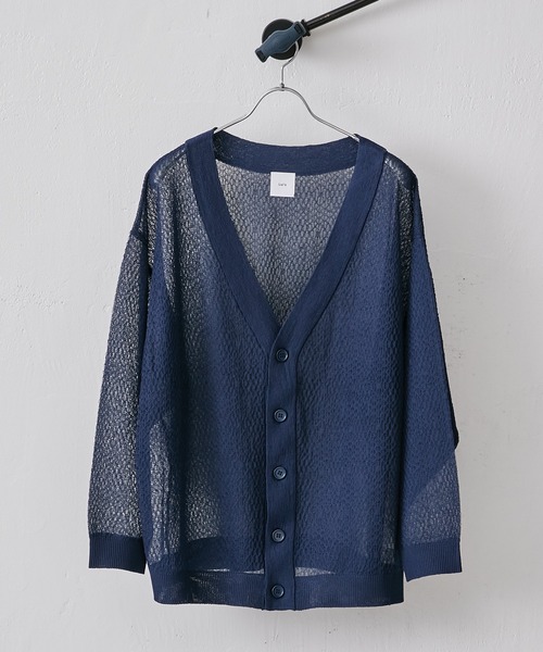 Lui's(ルイス)の「モザイク柄シアーカーディガン(カーディガン/ボレロ・メンズ・ブラック/ブルー/レッド・FREE)」の1枚目の写真