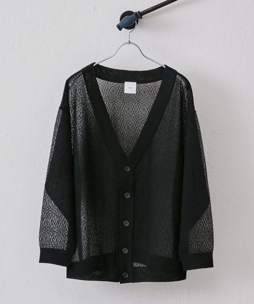 Lui's(ルイス)の「モザイク柄シアーカーディガン(カーディガン/ボレロ・メンズ・ブラック/ブルー/レッド・FREE)」の2枚目の写真