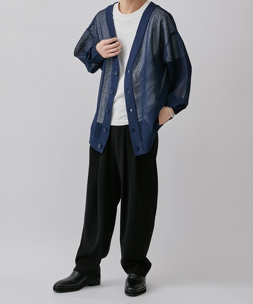 Lui's(ルイス)の「モザイク柄シアーカーディガン(カーディガン/ボレロ・メンズ・ブラック/ブルー/レッド・FREE)」の6枚目の写真
