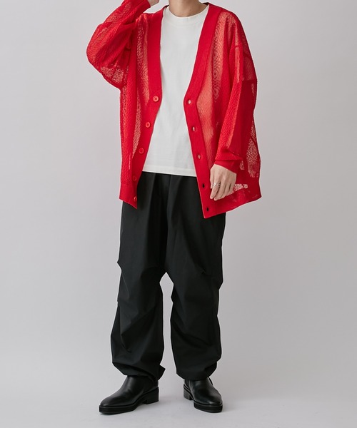 Lui's(ルイス)の「モザイク柄シアーカーディガン(カーディガン/ボレロ・メンズ・ブラック/ブルー/レッド・FREE)」の8枚目の写真