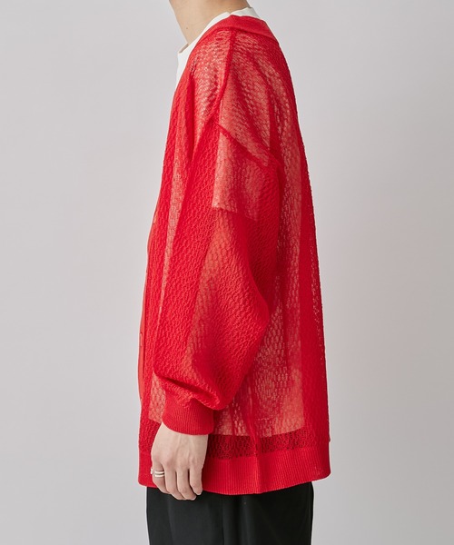 Lui's(ルイス)の「モザイク柄シアーカーディガン(カーディガン/ボレロ・メンズ・ブラック/ブルー/レッド・FREE)」の11枚目の写真