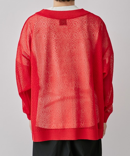 Lui's(ルイス)の「モザイク柄シアーカーディガン(カーディガン/ボレロ・メンズ・ブラック/ブルー/レッド・FREE)」の12枚目の写真