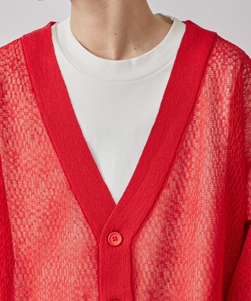 Lui's(ルイス)の「モザイク柄シアーカーディガン(カーディガン/ボレロ・メンズ・ブラック/ブルー/レッド・FREE)」の13枚目の写真