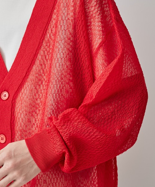 Lui's(ルイス)の「モザイク柄シアーカーディガン(カーディガン/ボレロ・メンズ・ブラック/ブルー/レッド・FREE)」の14枚目の写真