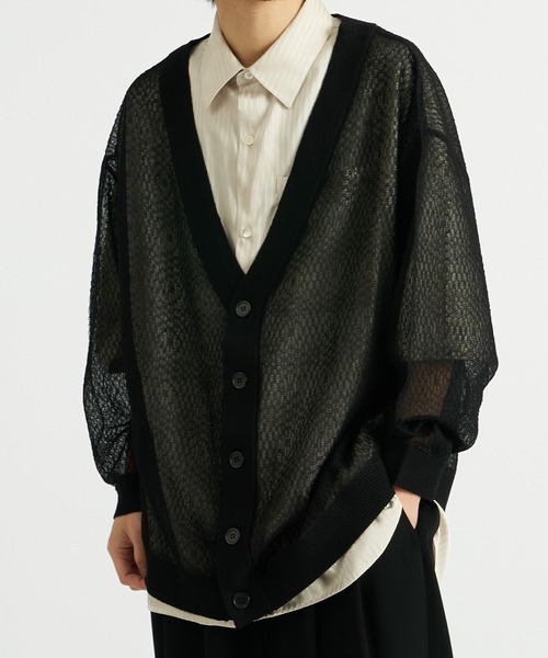 Lui's(ルイス)の「モザイク柄シアーカーディガン(カーディガン/ボレロ・メンズ・ブラック/ブルー/レッド・FREE)」の17枚目の写真