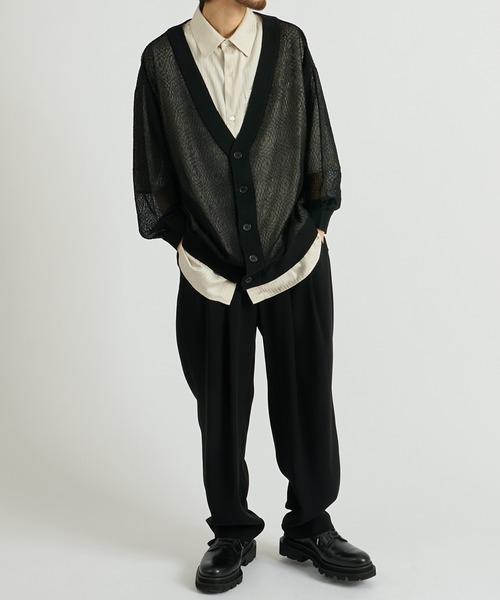 Lui's(ルイス)の「モザイク柄シアーカーディガン(カーディガン/ボレロ・メンズ・ブラック/ブルー/レッド・FREE)」の20枚目の写真