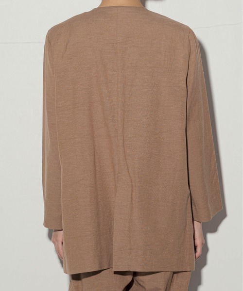 ottilie（オティーリエ）の「ottilie レーヨンリネンノーカラージャケット（ノーカラージャケット・レディース・ナチュラル/ブラウン・FREE）」の14枚目の写真