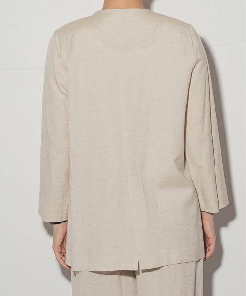 ottilie（オティーリエ）の「ottilie レーヨンリネンノーカラージャケット（ノーカラージャケット・レディース・ナチュラル/ブラウン・FREE）」の11枚目の写真