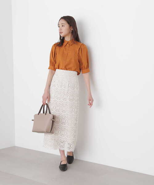 N.（N. Natural Beauty Basic）（エヌエヌナチュラルビューティーベーシック）の「◆ポプリンボリュームスリーブブラウス（シャツ/ブラウス・レディース・ブラック/オレンジ/グレイッシュベージュ・MEDIUM）」の18枚目の写真