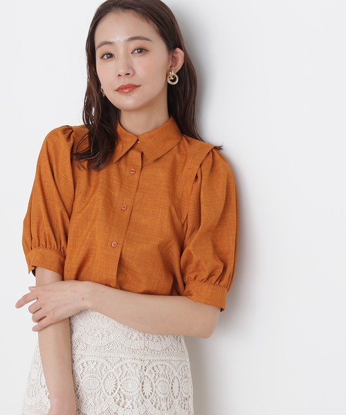 N.（N. Natural Beauty Basic）（エヌエヌナチュラルビューティーベーシック）の「◆ポプリンボリュームスリーブブラウス（シャツ/ブラウス・レディース・ブラック/オレンジ/グレイッシュベージュ・MEDIUM）」の3枚目の写真