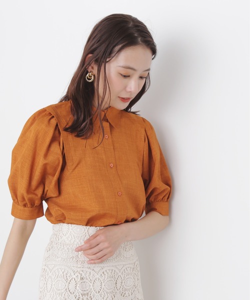 N.（N. Natural Beauty Basic）（エヌエヌナチュラルビューティーベーシック）の「◆ポプリンボリュームスリーブブラウス（シャツ/ブラウス・レディース・ブラック/オレンジ/グレイッシュベージュ・MEDIUM）」の9枚目の写真