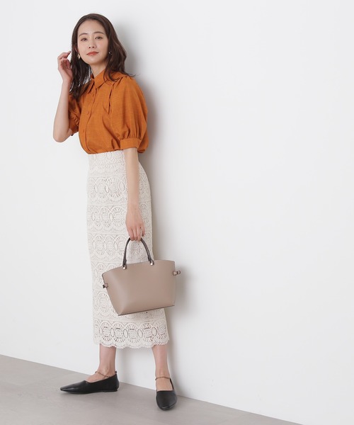 N.（N. Natural Beauty Basic）（エヌエヌナチュラルビューティーベーシック）の「◆ポプリンボリュームスリーブブラウス（シャツ/ブラウス・レディース・ブラック/オレンジ/グレイッシュベージュ・MEDIUM）」の7枚目の写真