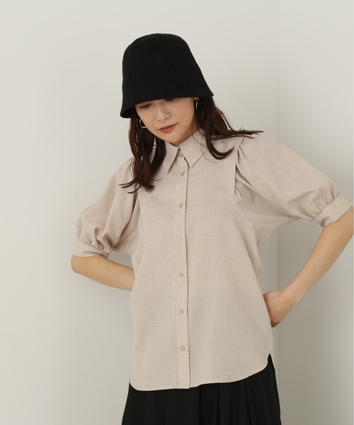 N.（N. Natural Beauty Basic）（エヌエヌナチュラルビューティーベーシック）の「◆ポプリンボリュームスリーブブラウス（シャツ/ブラウス・レディース・ブラック/オレンジ/グレイッシュベージュ・MEDIUM）」の17枚目の写真