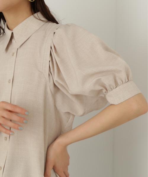 N.（N. Natural Beauty Basic）（エヌエヌナチュラルビューティーベーシック）の「◆ポプリンボリュームスリーブブラウス（シャツ/ブラウス・レディース・ブラック/オレンジ/グレイッシュベージュ・MEDIUM）」の12枚目の写真