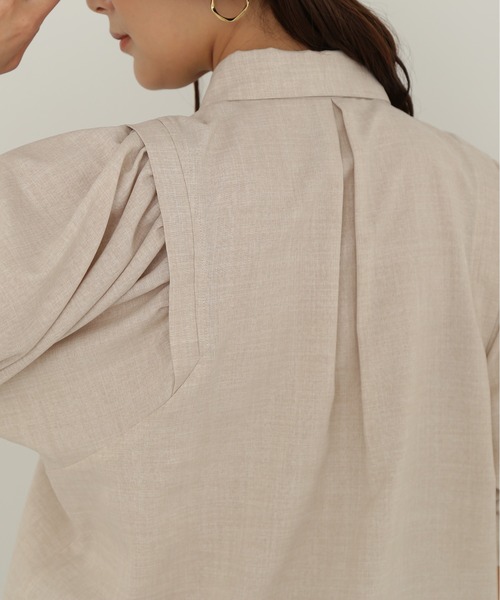 N.（N. Natural Beauty Basic）（エヌエヌナチュラルビューティーベーシック）の「◆ポプリンボリュームスリーブブラウス（シャツ/ブラウス・レディース・ブラック/オレンジ/グレイッシュベージュ・MEDIUM）」の10枚目の写真